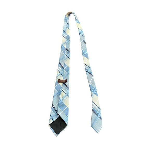 Vintage Wembley Blue and Yellow Plaid Tie - Picture 3 of 3